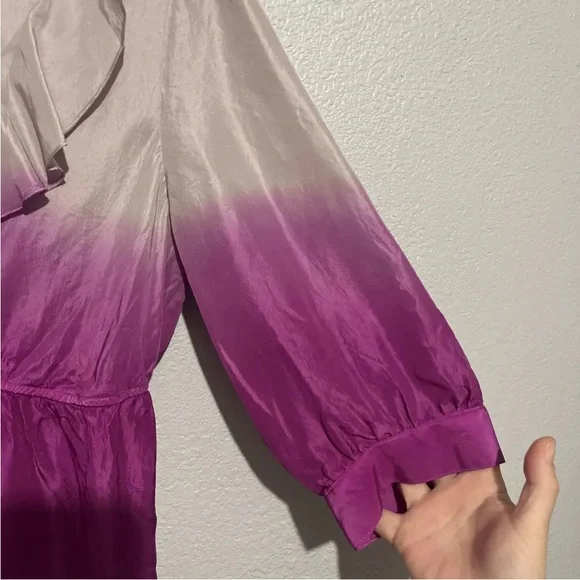 LIPSY Ombre 100% Silk Satin Baby Doll Mini Dress Rare Party Casual - Picture 2 of 9